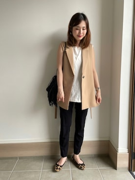 「Drawer（ドゥロワー）のアイテム（パンツ）」を使った、mizuhoさん（レディース・156cm）の夏コーディネート