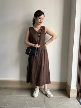 Ballsey ボールジィ の レーヨンリネン ノースリーブvネックワンピース ワンピース Wear