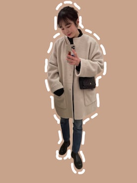 「Mila Owen（ミラオーウェン）のアイテム（その他アウター）」を使った、mizuhoさん（レディース・156cm）の冬コーディネート