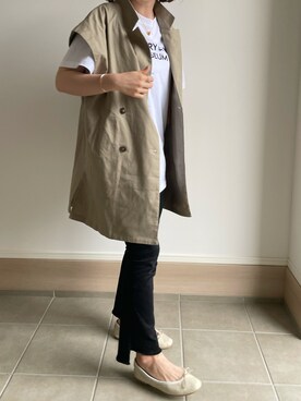 「KOBE LETTUCE（コウベレタス）のアイテム（その他アウター）」を使った、mizuhoさん（レディース・156cm）の春コーディネート