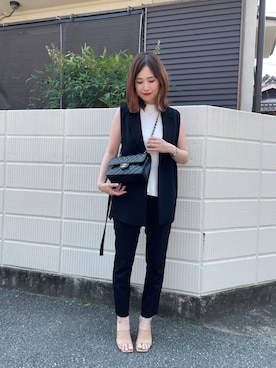 「Drawer（ドゥロワー）のアイテム（パンツ）」を使った、mizuhoさん（レディース・156cm）の夏コーディネート