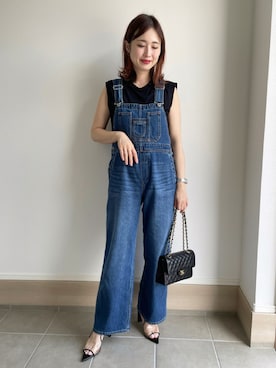 「SLOBE IENA（スローブイエナ）のアイテム（サロペット/オーバーオール）」を使った、mizuhoさん（レディース・156cm）の夏コーディネート