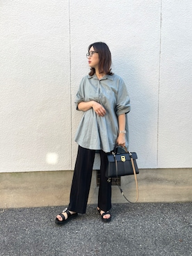 「CANAL JEAN（キャナルジーン）のアイテム（シャツ/ブラウス）」を使った、mizuhoさん（レディース・156cm）の夏コーディネート