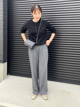 「E.PORSELLI（ポルセッリ）のPORSELLI  CALF NORMAL VAMP BALLET（バレエシューズ）」を使った、mizuhoさん（レディース・156cm）の秋コーディネート