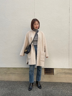 「Mila Owen（ミラオーウェン）のアイテム（その他アウター）」を使った、mizuhoさん（レディース・156cm）の冬コーディネート