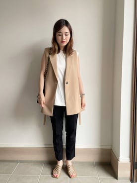 「Drawer（ドゥロワー）のアイテム（パンツ）」を使った、mizuhoさん（レディース・156cm）の夏コーディネート