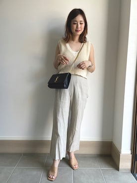 「Chaos（カオス）のアイテム（スラックス）」を使った、mizuhoさん（レディース・156cm）の夏コーディネート
