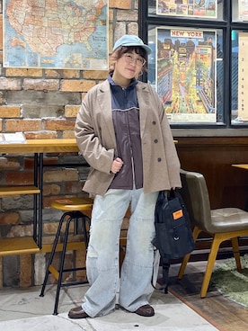 「UNIVERSAL OVERALL（ユニバーサルオーバーオール）のアイテム」を使った、たらこさん（レディース・159cm）の秋コーディネート