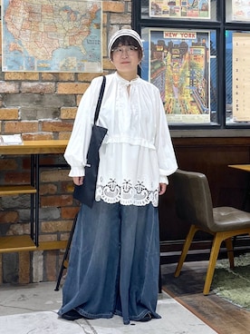 「niko and...（ニコアンド）のアイテム（トートバッグ）」を使った、たらこさん（レディース・159cm）の夏コーディネート