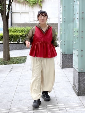 「niko and...（ニコアンド）のアイテム（パーカー）」を使った、たらこさん（レディース・159cm）の夏コーディネート