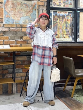 「niko and...（ニコアンド）のアイテム（シャツ/ブラウス）」を使った、たらこさん（レディース・159cm）の秋コーディネート