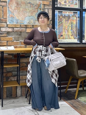 「niko and...（ニコアンド）のアイテム（トートバッグ）」を使った、たらこさん（レディース・159cm）の秋コーディネート