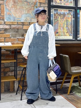 「niko and...（ニコアンド）のアイテム（キャップ）」を使った、たらこさん（レディース・159cm）の秋コーディネート