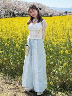 「Three Four Time（ｽﾘｰﾌｫｰﾀｲﾑ）のアイテム」を使った、　honoka__さん（レディース・158cm）の春コーディネート