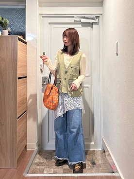 「GU（ジーユー）のアイテム（アクセサリー）」を使った、ねねさん（レディース・158cm）の春コーディネート