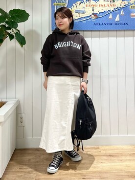 「Dessin（デッサン）のバッグパック（ユニセックスアイテム）（バックパック/リュック、ブラック系）」を使った、naho2810さん（レディース）の秋コーディネート
