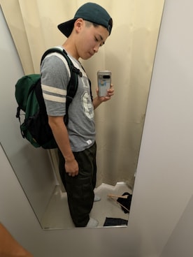 「thisisneverthat（ディスイズネバーザット）のアイテム（帽子）」を使った、1124kitsukiさん（メンズ・167cm）の夏コーディネート