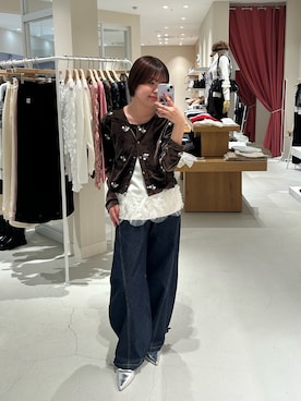 「mystic（ミスティック）のアイテム（デニムパンツ）」を使った、mys_natsukiさん（レディース・156cm）の秋コーディネート