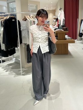 「mystic（ミスティック）のカラービーズネックレス（ネックレス、レッド系）」を使った、mys_natsukiさん（レディース・156cm）の春コーディネート