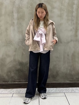 「SOMETHING（サムシング）のアイテム（パンツ）」を使った、minaさん（レディース・154cm）の冬コーディネート