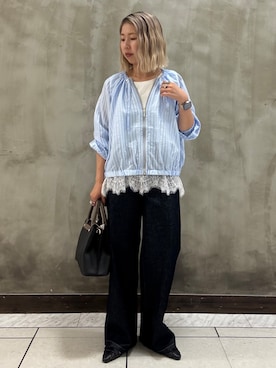 「SOMETHING（サムシング）のアイテム」を使った、minaさん（レディース・154cm）の春コーディネート