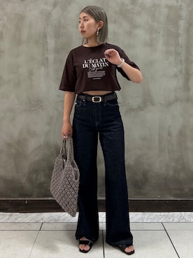 「SOMETHING（サムシング）のアイテム」を使った、minaさん（レディース・154cm）の春コーディネート