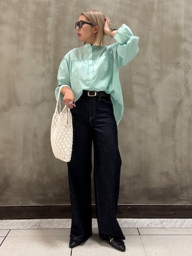 「SOMETHING（サムシング）のアイテム（パンツ）」を使った、minaさん（レディース・154cm）の春コーディネート