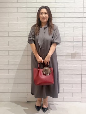 「アイテム（アクセサリー、ブラウン系）」を使った、yuuさん（レディース・154cm）の秋コーディネート
