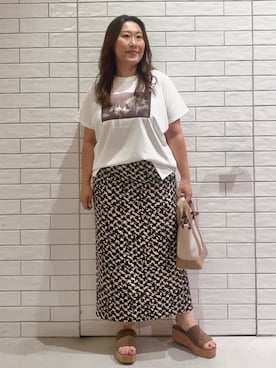 「OPAQUE.CLIP（オペークドットクリップ）のアイテム（Tシャツ/カットソー）」を使った、yuuさん（レディース・154cm）の夏コーディネート