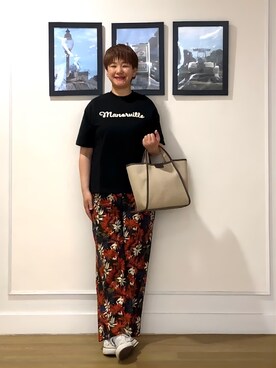 「Dessin（デッサン）の【軽量】コットンリネンパイピングバッグ（トートバッグ、グレー系）」を使った、Hiroさん（レディース・158cm）の春コーディネート