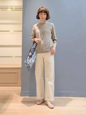 「アイテム（折りたたみ傘）」を使った、michiさん（レディース・160cm）の春コーディネート