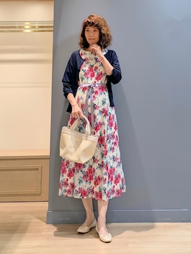 「アイテム（トートバッグ、ピンク系）」を使った、michiさん（レディース・160cm）の夏コーディネート