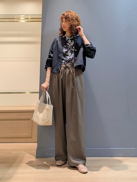 「アイテム（ノーカラージャケット）」を使った、michiさん（レディース・160cm）の夏コーディネート