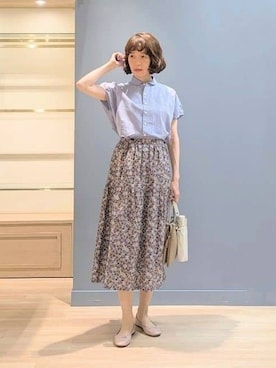 「アイテム（折りたたみ傘）」を使った、michiさん（レディース・160cm）の夏コーディネート