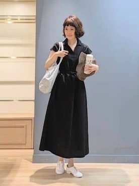 「アイテム（水筒）」を使った、michiさん（レディース・160cm）の春コーディネート