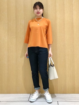 「Healthy denim（ヘルシーデニム）のアイテム（デニムパンツ）」を使った、nanaさん（レディース・163cm）の夏コーディネート