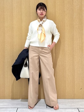 「アイテム（トレンチコート、ブルー系）」を使った、nanaさん（レディース・163cm）の冬コーディネート