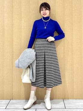「アイテム（ピーコート、グレー系）」を使った、nanaさん（レディース・163cm）の秋コーディネート