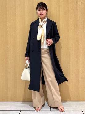 「アイテム（トレンチコート、ブルー系）」を使った、nanaさん（レディース・163cm）の春コーディネート