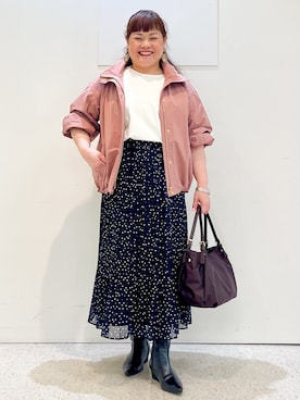「アイテム（ジャケット/アウター、ピンク系）」を使った、kimmyさん（レディース・153cm）の秋コーディネート