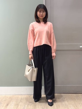「HusHusH（ハッシュアッシュ）のアイテム（パンツ）」を使った、しばみさん（レディース・157cm）の冬コーディネート