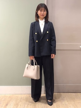 「grove（グローブ）のアイテム（パンツ）」を使った、しばみさん（レディース・157cm）の冬コーディネート