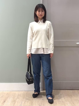 「Lee（リー）のアイテム（バッグ）」を使った、しばみさん（レディース・157cm）の冬コーディネート