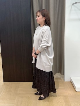 「UNTITLED（アンタイトル）の【アンサンブル可能】ニットベスト（ニット/セーター、ベージュ系）」を使った、Keiさん（レディース・150cm）の春コーディネート