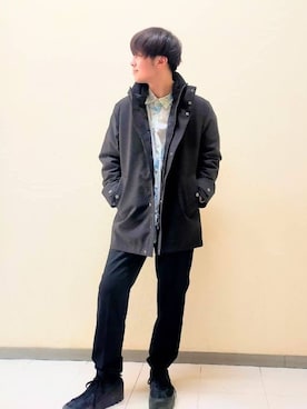 「TAKEO KIKUCHI（タケオキクチ）のアイテム（パンツ）」を使った、nerさん（メンズ・166cm）の冬コーディネート
