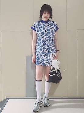 「アイテム（サンバイザー）」を使った、yumiさん（レディース・165cm）の春コーディネート