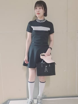 「アイテム（サンバイザー）」を使った、yumiさん（レディース・165cm）の春コーディネート