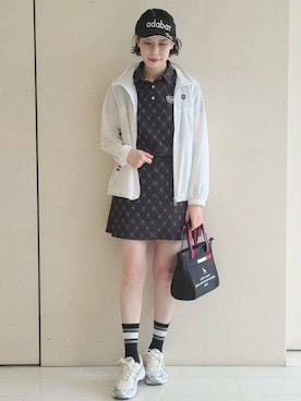 「アイテム（サンバイザー）」を使った、yumiさん（レディース・165cm）の夏コーディネート