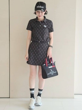 「アイテム（サンバイザー）」を使った、yumiさん（レディース・165cm）の夏コーディネート