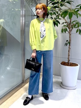 「UNTITLED（アンタイトル）の【古畑星夏さん着用/人気デニム】MAKE×DENIM WIDE（デニムパンツ、ブルー系）」を使った、yukaさん（レディース・170cm）の春コーディネート